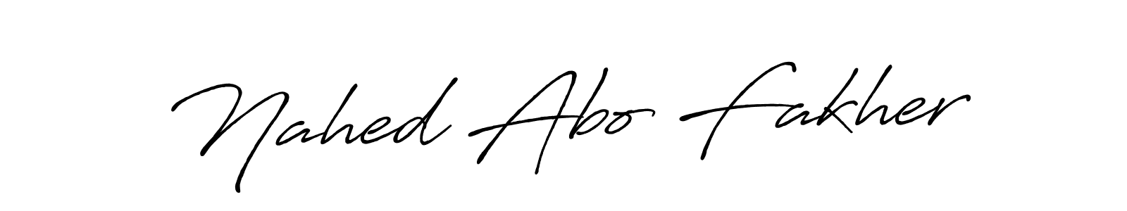 Create a beautiful signature design for name Nahed Abo Fakher. With this signature (Antro_Vectra_Bolder) fonts, you can make a handwritten signature for free. Nahed Abo Fakher signature style 7 images and pictures png