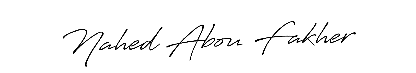 You should practise on your own different ways (Antro_Vectra_Bolder) to write your name (Nahed Abou Fakher) in signature. don't let someone else do it for you. Nahed Abou Fakher signature style 7 images and pictures png