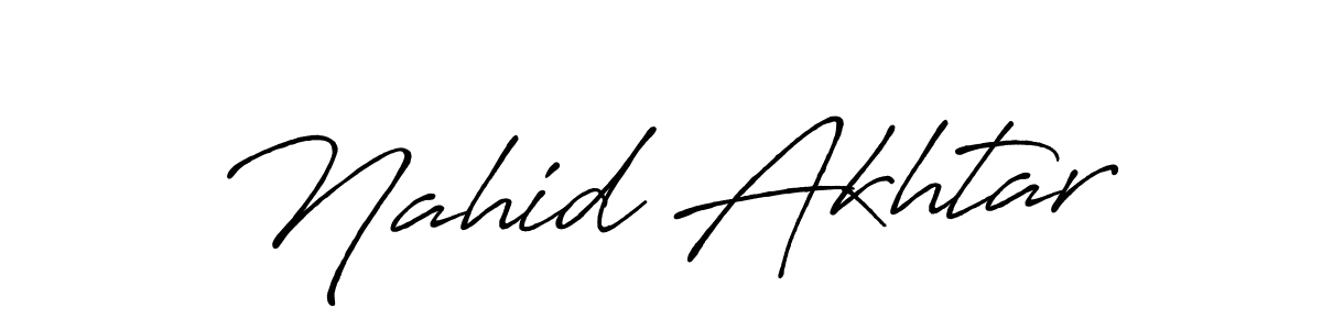 Make a beautiful signature design for name Nahid Akhtar. Use this online signature maker to create a handwritten signature for free. Nahid Akhtar signature style 7 images and pictures png