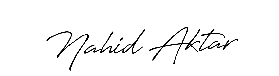 How to make Nahid Aktar name signature. Use Antro_Vectra_Bolder style for creating short signs online. This is the latest handwritten sign. Nahid Aktar signature style 7 images and pictures png