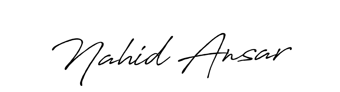 Use a signature maker to create a handwritten signature online. With this signature software, you can design (Antro_Vectra_Bolder) your own signature for name Nahid Ansar. Nahid Ansar signature style 7 images and pictures png