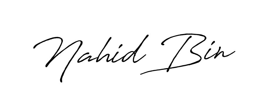 How to make Nahid Bin name signature. Use Antro_Vectra_Bolder style for creating short signs online. This is the latest handwritten sign. Nahid Bin signature style 7 images and pictures png