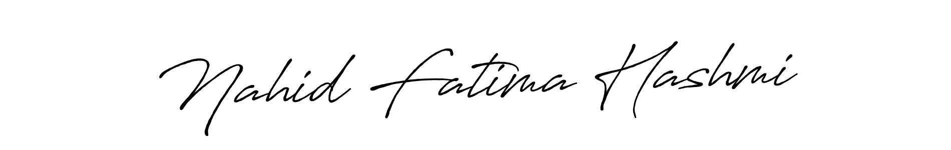 Create a beautiful signature design for name Nahid Fatima Hashmi. With this signature (Antro_Vectra_Bolder) fonts, you can make a handwritten signature for free. Nahid Fatima Hashmi signature style 7 images and pictures png