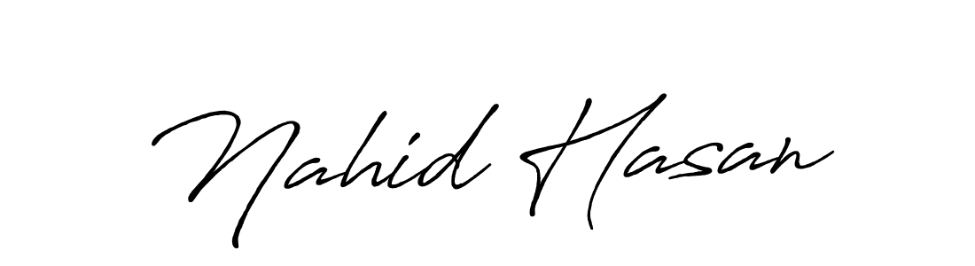 Use a signature maker to create a handwritten signature online. With this signature software, you can design (Antro_Vectra_Bolder) your own signature for name Nahid Hasan. Nahid Hasan signature style 7 images and pictures png