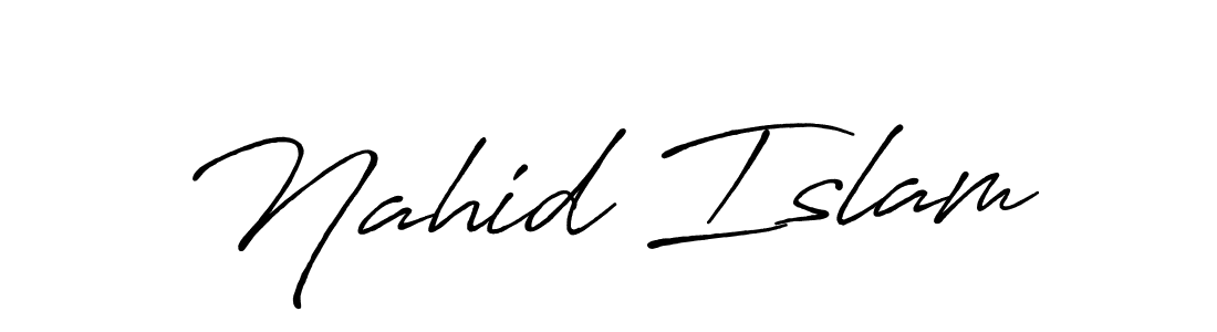 Use a signature maker to create a handwritten signature online. With this signature software, you can design (Antro_Vectra_Bolder) your own signature for name Nahid Islam. Nahid Islam signature style 7 images and pictures png