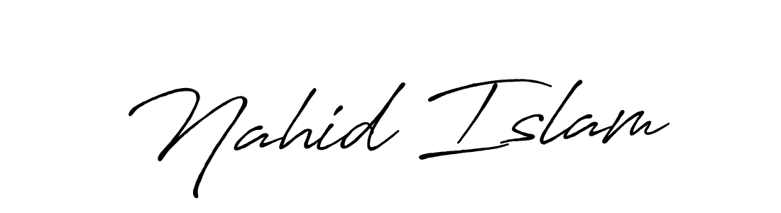 Use a signature maker to create a handwritten signature online. With this signature software, you can design (Antro_Vectra_Bolder) your own signature for name Nahid Islam. Nahid Islam signature style 7 images and pictures png