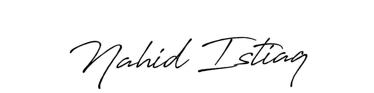 Use a signature maker to create a handwritten signature online. With this signature software, you can design (Antro_Vectra_Bolder) your own signature for name Nahid Istiaq. Nahid Istiaq signature style 7 images and pictures png