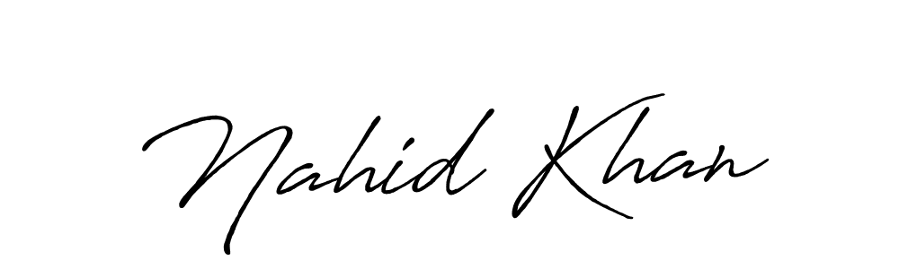 Make a beautiful signature design for name Nahid Khan. With this signature (Antro_Vectra_Bolder) style, you can create a handwritten signature for free. Nahid Khan signature style 7 images and pictures png