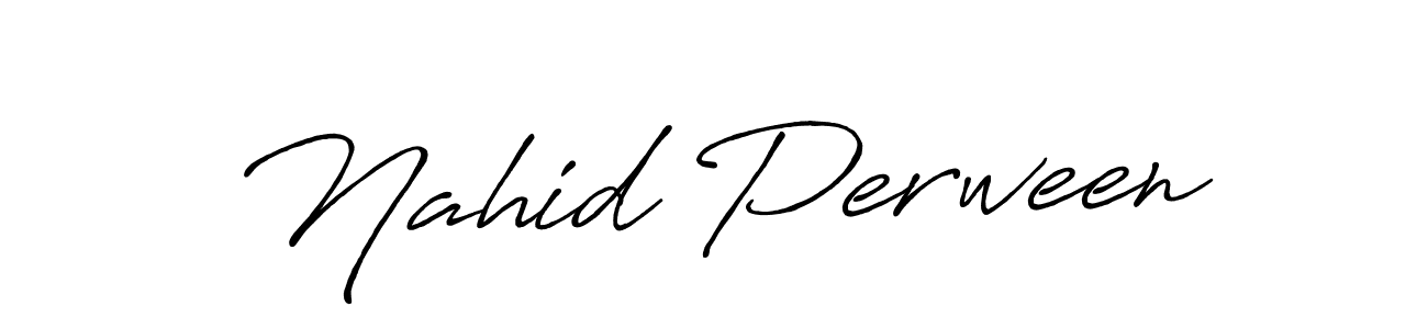How to make Nahid Perween name signature. Use Antro_Vectra_Bolder style for creating short signs online. This is the latest handwritten sign. Nahid Perween signature style 7 images and pictures png