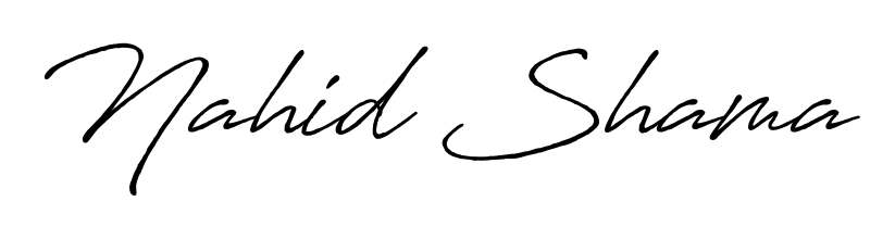 The best way (Antro_Vectra_Bolder) to make a short signature is to pick only two or three words in your name. For converting this name Nahid Shama. Nahid Shama signature style 7 images and pictures png