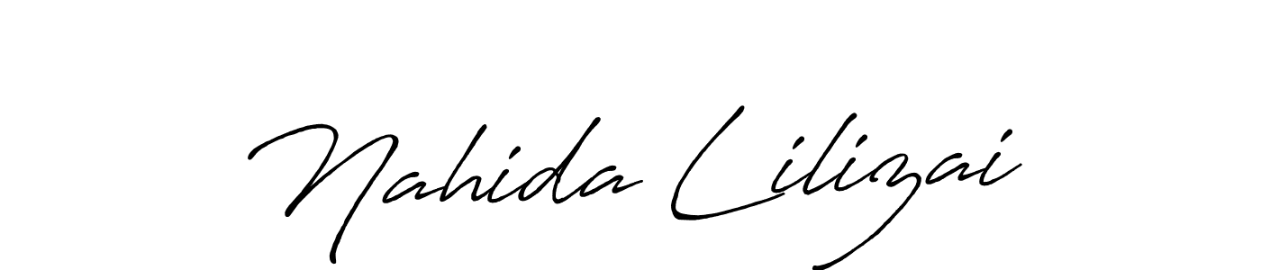 Create a beautiful signature design for name Nahida Lilizai. With this signature (Antro_Vectra_Bolder) fonts, you can make a handwritten signature for free. Nahida Lilizai signature style 7 images and pictures png