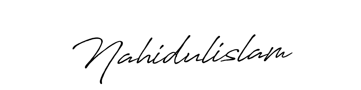 Make a beautiful signature design for name Nahidulislam. With this signature (Antro_Vectra_Bolder) style, you can create a handwritten signature for free. Nahidulislam signature style 7 images and pictures png