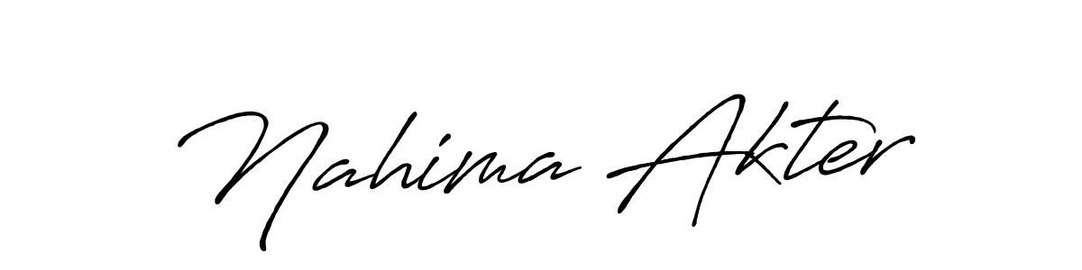 Use a signature maker to create a handwritten signature online. With this signature software, you can design (Antro_Vectra_Bolder) your own signature for name Nahima Akter. Nahima Akter signature style 7 images and pictures png