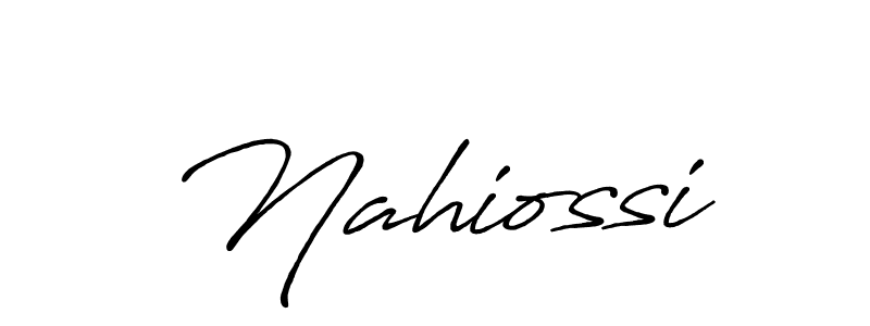 Make a beautiful signature design for name Nahiossi. With this signature (Antro_Vectra_Bolder) style, you can create a handwritten signature for free. Nahiossi signature style 7 images and pictures png