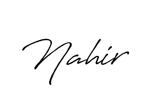 How to make Nahir name signature. Use Antro_Vectra_Bolder style for creating short signs online. This is the latest handwritten sign. Nahir signature style 7 images and pictures png