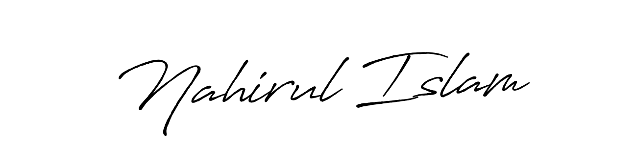 Design your own signature with our free online signature maker. With this signature software, you can create a handwritten (Antro_Vectra_Bolder) signature for name Nahirul Islam. Nahirul Islam signature style 7 images and pictures png