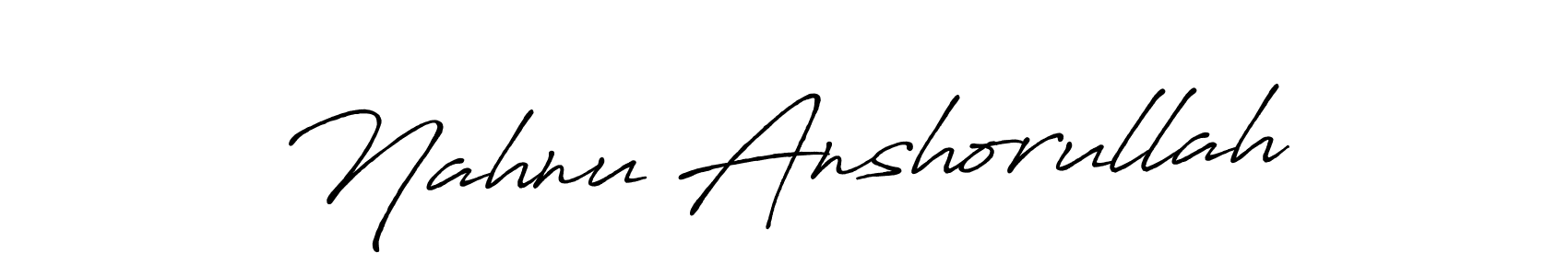 Nahnu Anshorullah stylish signature style. Best Handwritten Sign (Antro_Vectra_Bolder) for my name. Handwritten Signature Collection Ideas for my name Nahnu Anshorullah. Nahnu Anshorullah signature style 7 images and pictures png