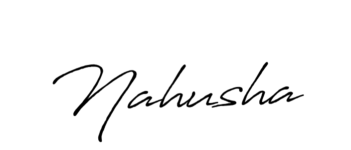 Use a signature maker to create a handwritten signature online. With this signature software, you can design (Antro_Vectra_Bolder) your own signature for name Nahusha. Nahusha signature style 7 images and pictures png