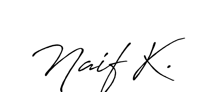 Naif K. stylish signature style. Best Handwritten Sign (Antro_Vectra_Bolder) for my name. Handwritten Signature Collection Ideas for my name Naif K.. Naif K. signature style 7 images and pictures png