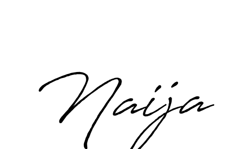 Use a signature maker to create a handwritten signature online. With this signature software, you can design (Antro_Vectra_Bolder) your own signature for name Naija. Naija signature style 7 images and pictures png