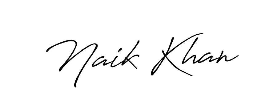 Make a beautiful signature design for name Naik Khan. With this signature (Antro_Vectra_Bolder) style, you can create a handwritten signature for free. Naik Khan signature style 7 images and pictures png