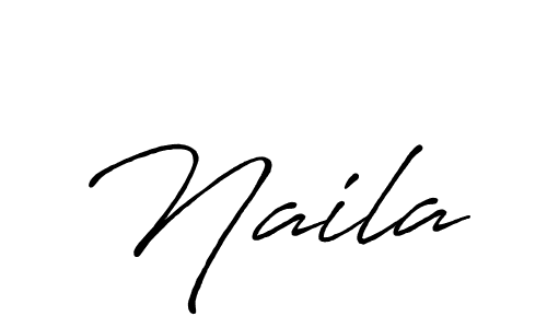 Create a beautiful signature design for name Naila. With this signature (Antro_Vectra_Bolder) fonts, you can make a handwritten signature for free. Naila signature style 7 images and pictures png