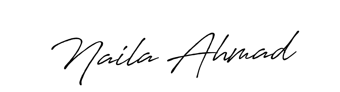 You should practise on your own different ways (Antro_Vectra_Bolder) to write your name (Naila Ahmad) in signature. don't let someone else do it for you. Naila Ahmad signature style 7 images and pictures png