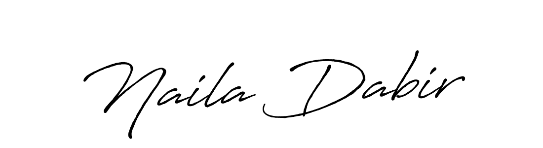 How to make Naila Dabir name signature. Use Antro_Vectra_Bolder style for creating short signs online. This is the latest handwritten sign. Naila Dabir signature style 7 images and pictures png