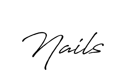Create a beautiful signature design for name Nails. With this signature (Antro_Vectra_Bolder) fonts, you can make a handwritten signature for free. Nails signature style 7 images and pictures png