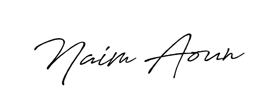 Make a beautiful signature design for name Naim Aoun. With this signature (Antro_Vectra_Bolder) style, you can create a handwritten signature for free. Naim Aoun signature style 7 images and pictures png