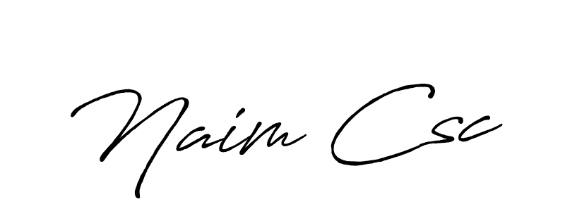 Make a beautiful signature design for name Naim Csc. With this signature (Antro_Vectra_Bolder) style, you can create a handwritten signature for free. Naim Csc signature style 7 images and pictures png