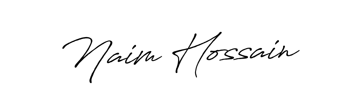 How to make Naim Hossain name signature. Use Antro_Vectra_Bolder style for creating short signs online. This is the latest handwritten sign. Naim Hossain signature style 7 images and pictures png