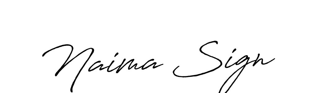 Create a beautiful signature design for name Naima Sign. With this signature (Antro_Vectra_Bolder) fonts, you can make a handwritten signature for free. Naima Sign signature style 7 images and pictures png