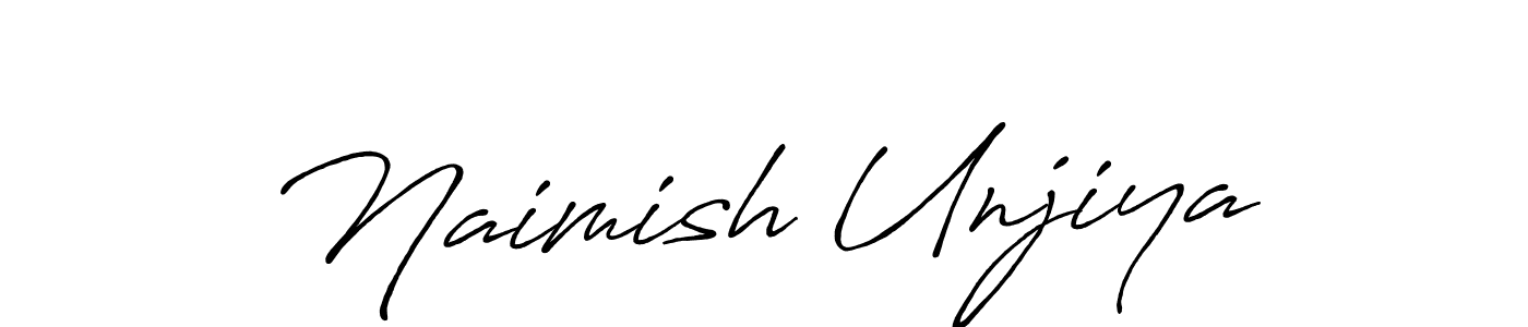 Also we have Naimish Unjiya name is the best signature style. Create professional handwritten signature collection using Antro_Vectra_Bolder autograph style. Naimish Unjiya signature style 7 images and pictures png