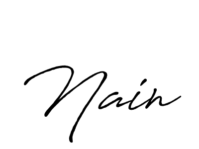 How to make Nain signature? Antro_Vectra_Bolder is a professional autograph style. Create handwritten signature for Nain name. Nain signature style 7 images and pictures png