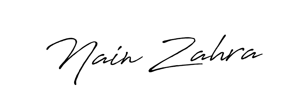 Use a signature maker to create a handwritten signature online. With this signature software, you can design (Antro_Vectra_Bolder) your own signature for name Nain Zahra. Nain Zahra signature style 7 images and pictures png