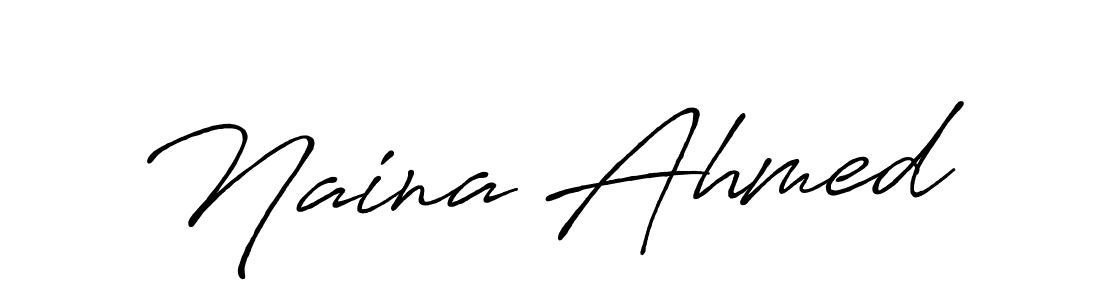 Create a beautiful signature design for name Naina Ahmed. With this signature (Antro_Vectra_Bolder) fonts, you can make a handwritten signature for free. Naina Ahmed signature style 7 images and pictures png