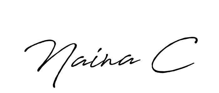 Naina C stylish signature style. Best Handwritten Sign (Antro_Vectra_Bolder) for my name. Handwritten Signature Collection Ideas for my name Naina C. Naina C signature style 7 images and pictures png