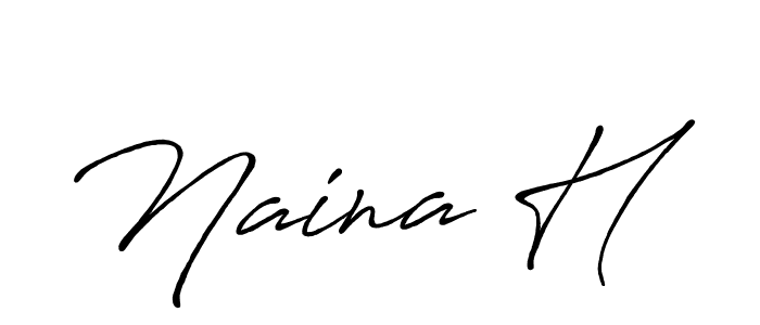 Create a beautiful signature design for name Naina H. With this signature (Antro_Vectra_Bolder) fonts, you can make a handwritten signature for free. Naina H signature style 7 images and pictures png