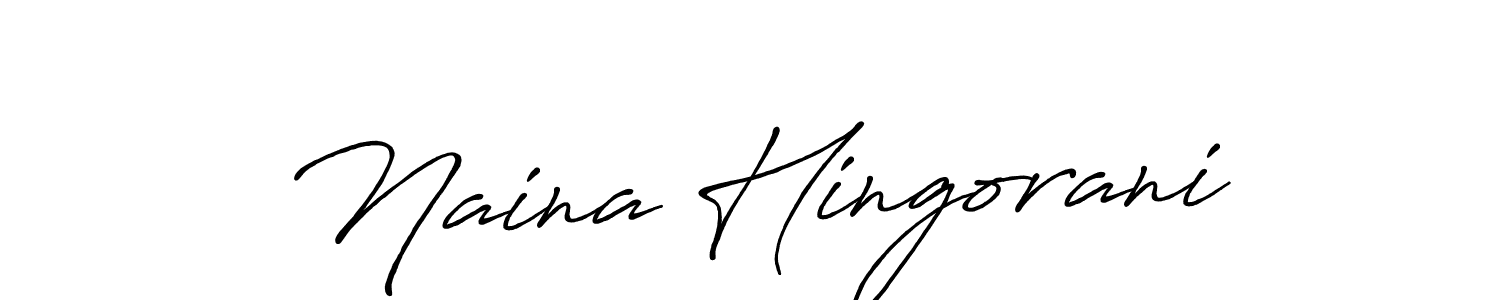The best way (Antro_Vectra_Bolder) to make a short signature is to pick only two or three words in your name. The name Naina Hingorani include a total of six letters. For converting this name. Naina Hingorani signature style 7 images and pictures png