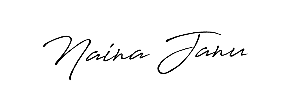 Create a beautiful signature design for name Naina Janu. With this signature (Antro_Vectra_Bolder) fonts, you can make a handwritten signature for free. Naina Janu signature style 7 images and pictures png