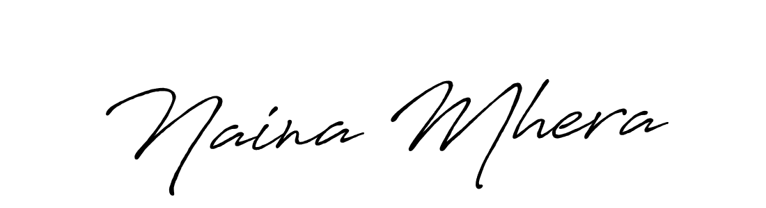 The best way (Antro_Vectra_Bolder) to make a short signature is to pick only two or three words in your name. The name Naina Mhera include a total of six letters. For converting this name. Naina Mhera signature style 7 images and pictures png
