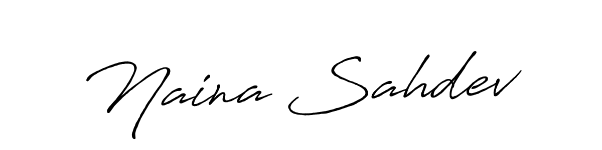 Use a signature maker to create a handwritten signature online. With this signature software, you can design (Antro_Vectra_Bolder) your own signature for name Naina Sahdev. Naina Sahdev signature style 7 images and pictures png