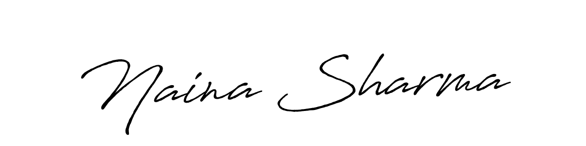 How to make Naina Sharma signature? Antro_Vectra_Bolder is a professional autograph style. Create handwritten signature for Naina Sharma name. Naina Sharma signature style 7 images and pictures png