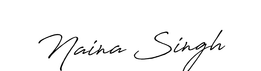 How to make Naina Singh name signature. Use Antro_Vectra_Bolder style for creating short signs online. This is the latest handwritten sign. Naina Singh signature style 7 images and pictures png