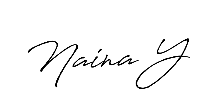The best way (Antro_Vectra_Bolder) to make a short signature is to pick only two or three words in your name. The name Naina Y include a total of six letters. For converting this name. Naina Y signature style 7 images and pictures png