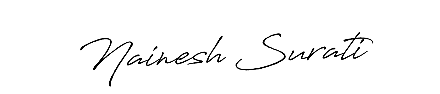 Nainesh Surati stylish signature style. Best Handwritten Sign (Antro_Vectra_Bolder) for my name. Handwritten Signature Collection Ideas for my name Nainesh Surati. Nainesh Surati signature style 7 images and pictures png
