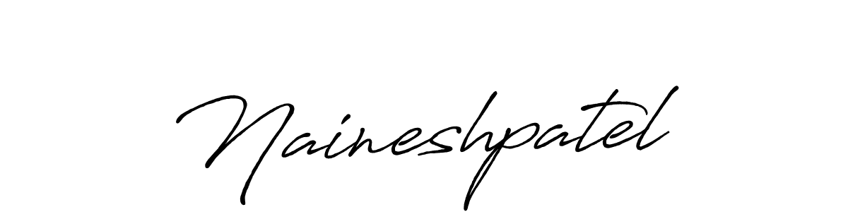Make a beautiful signature design for name Naineshpatel. With this signature (Antro_Vectra_Bolder) style, you can create a handwritten signature for free. Naineshpatel signature style 7 images and pictures png