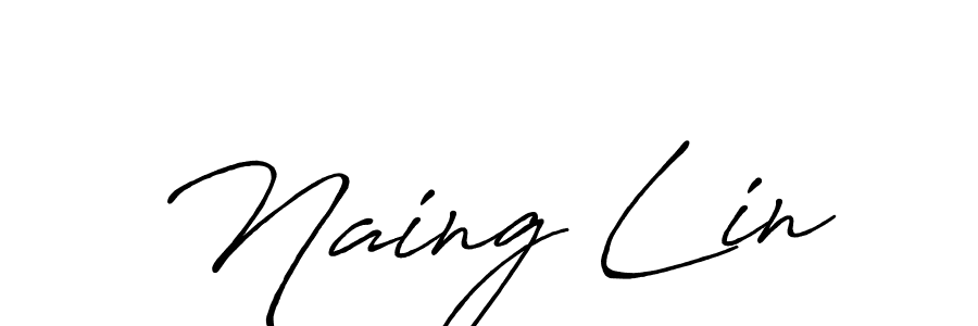 Make a beautiful signature design for name Naing Lin. With this signature (Antro_Vectra_Bolder) style, you can create a handwritten signature for free. Naing Lin signature style 7 images and pictures png