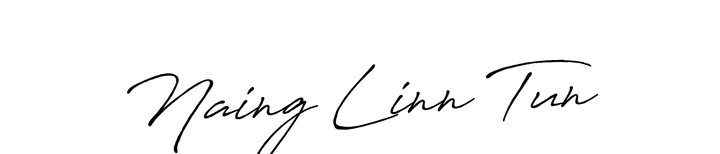 Make a beautiful signature design for name Naing Linn Tun. With this signature (Antro_Vectra_Bolder) style, you can create a handwritten signature for free. Naing Linn Tun signature style 7 images and pictures png